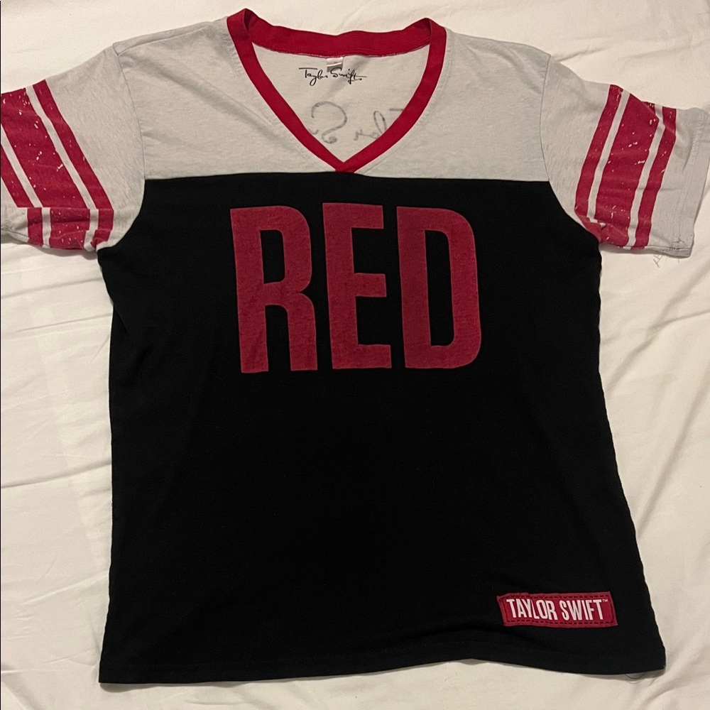 Taylor Swift Red Tour "13" jersey-style v-neck t-shirt